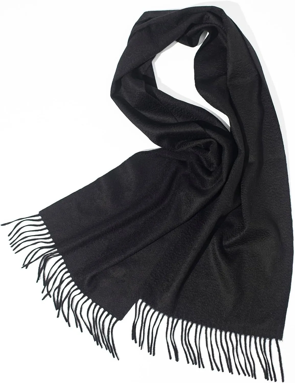 100% Cashmere Scarfs for Women, Pashmina Wraps Fringed Edges, 71"x 12", Lightweight and Warm Winter Collection