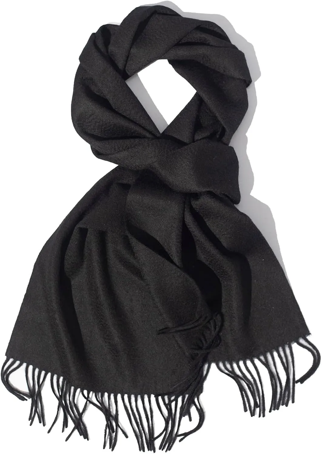 100% Cashmere Scarfs for Women, Pashmina Wraps Fringed Edges, 71"x 12", Lightweight and Warm Winter Collection