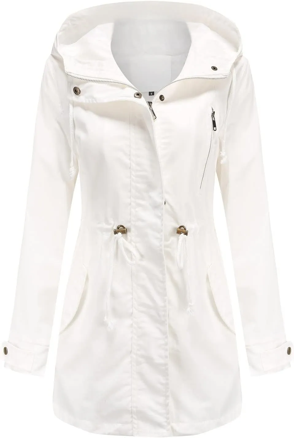 2024 Graceful Temperament Zip Up Outwear for Womens Long Sleeve Hooded Overcoat Comfort Soft Slim Windbreaker Work Suit