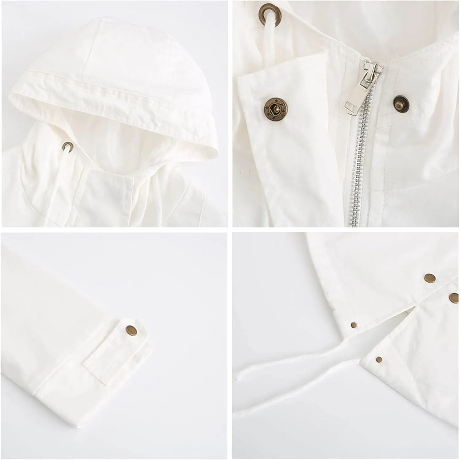 2024 Graceful Temperament Zip Up Outwear for Womens Long Sleeve Hooded Overcoat Comfort Soft Slim Windbreaker Work Suit