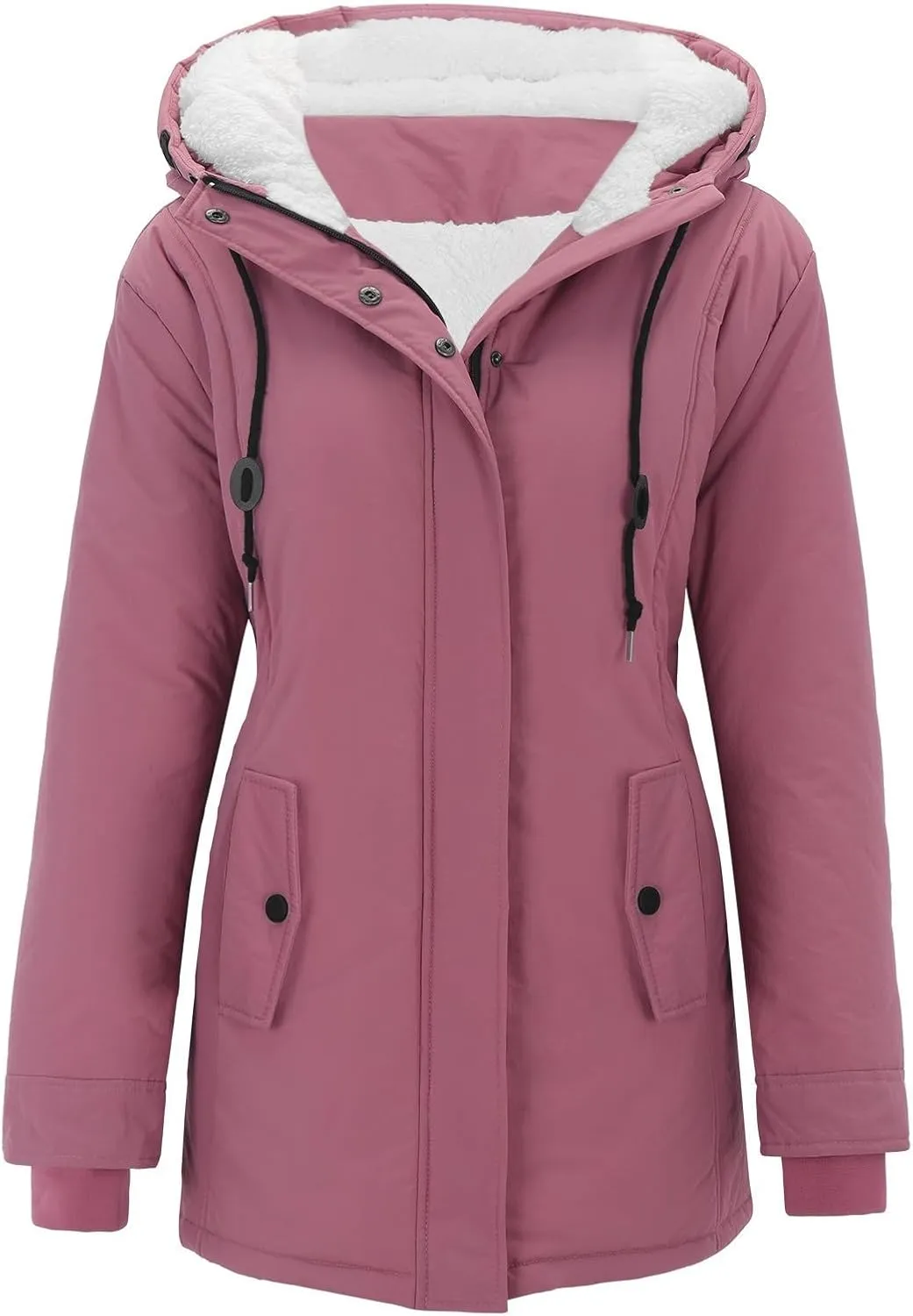 2024 Women Plus Size Winter Overcoat Jacket Thick Outwear Lined Hooded Coat Warm Trench 2024 Women Lightweight