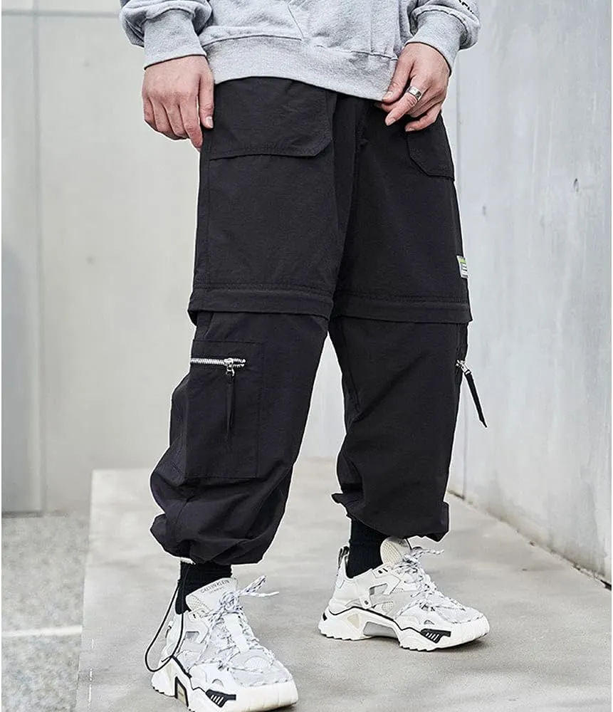 Astellarie Mens Baggy Cargo Joggers Casual Drawstring Loose Fit Hip-hop Sweatpants with Multi-Pocket