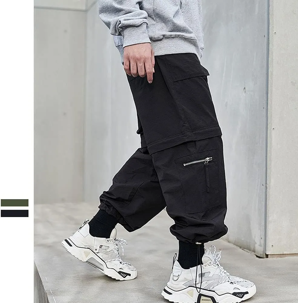 Astellarie Mens Baggy Cargo Joggers Casual Drawstring Loose Fit Hip-hop Sweatpants with Multi-Pocket