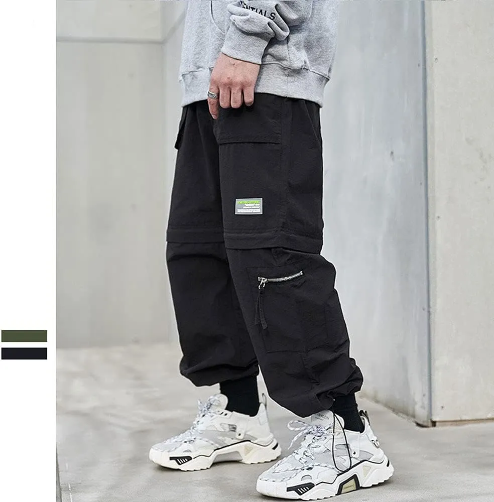 Astellarie Mens Baggy Cargo Joggers Casual Drawstring Loose Fit Hip-hop Sweatpants with Multi-Pocket
