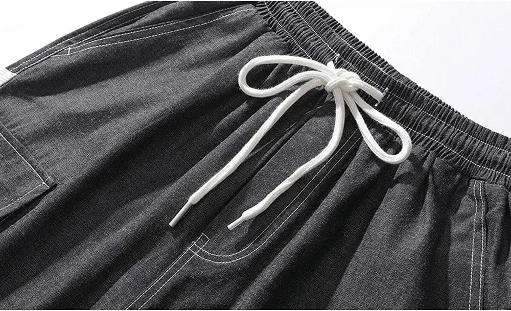 Astellarie Mens Baggy Cargo Joggers Casual Drawstring Loose Fit Hip-hop Sweatpants with Multi-Pocket