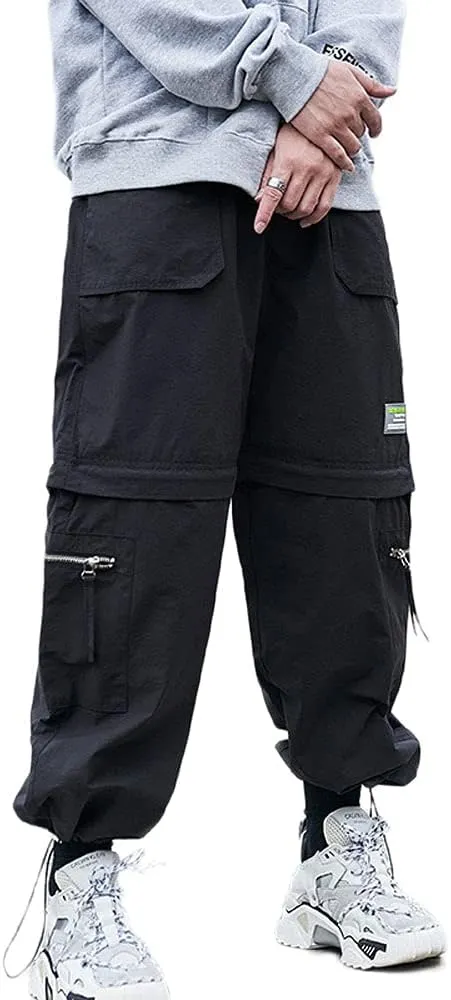 Astellarie Mens Baggy Cargo Joggers Casual Drawstring Loose Fit Hip-hop Sweatpants with Multi-Pocket