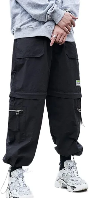 Astellarie Mens Baggy Cargo Joggers Casual Drawstring Loose Fit Hip-hop Sweatpants with Multi-Pocket