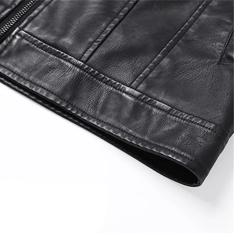 Autumn Winter Leather Jacket Men's Faux Motorcycle Leather Jacket Leather Outerwear Moto Biker Coat Mens Clothing