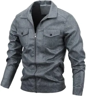 Autumn Winter Leather Jacket Men's Faux Motorcycle Leather Jacket Leather Outerwear Moto Biker Coat Mens Clothing