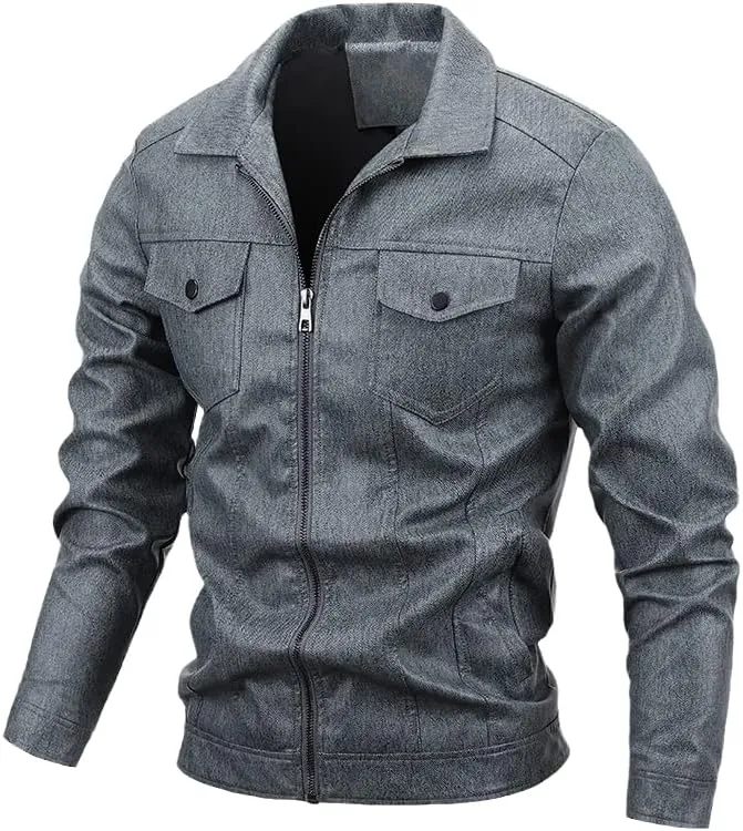 Autumn Winter Leather Jacket Men's Faux Motorcycle Leather Jacket Leather Outerwear Moto Biker Coat Mens Clothing