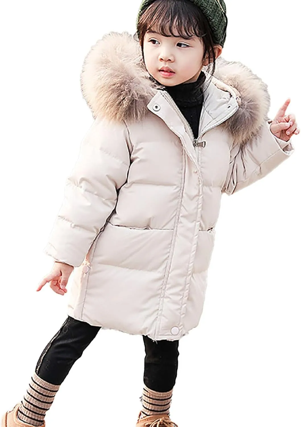 Baby Girls Boys Kids Down Jacket Coat Down Feather Winter Warm Hooded Puffer Jacket Todder Down Outerwear