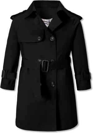 Betusline Boys Waterproof Trench Coat Double Breasted Classic Belted Outwear Jacket Dress Coats