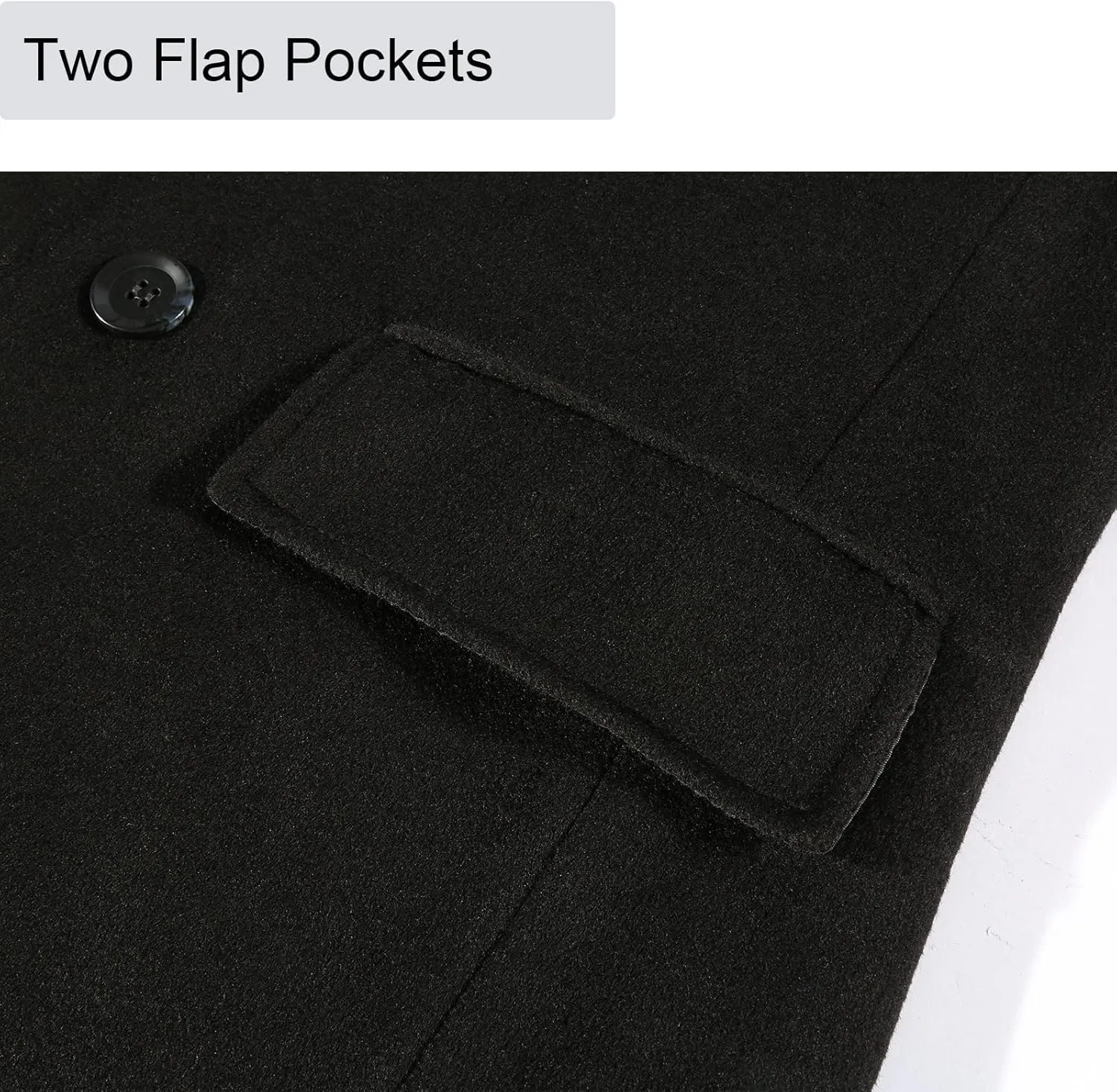 BOJIN Mens Trench Coat Wool Blend Top Pea Coat Winter Long Single Breasted Classic Stylish Business Overcoat