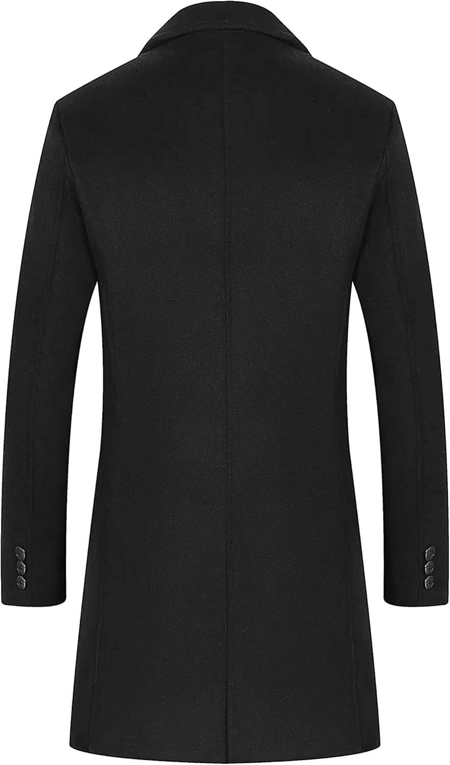 BOJIN Mens Trench Coat Wool Blend Top Pea Coat Winter Long Single Breasted Classic Stylish Business Overcoat