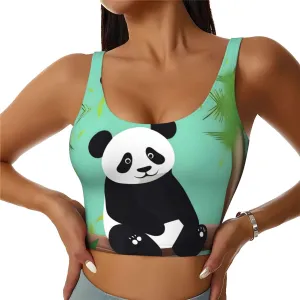 Bored Panda Women's Sexy Sports Vest Sleeveless Athletic Gym T-Shirts Vest U-Shaped Back Quick Dry Top