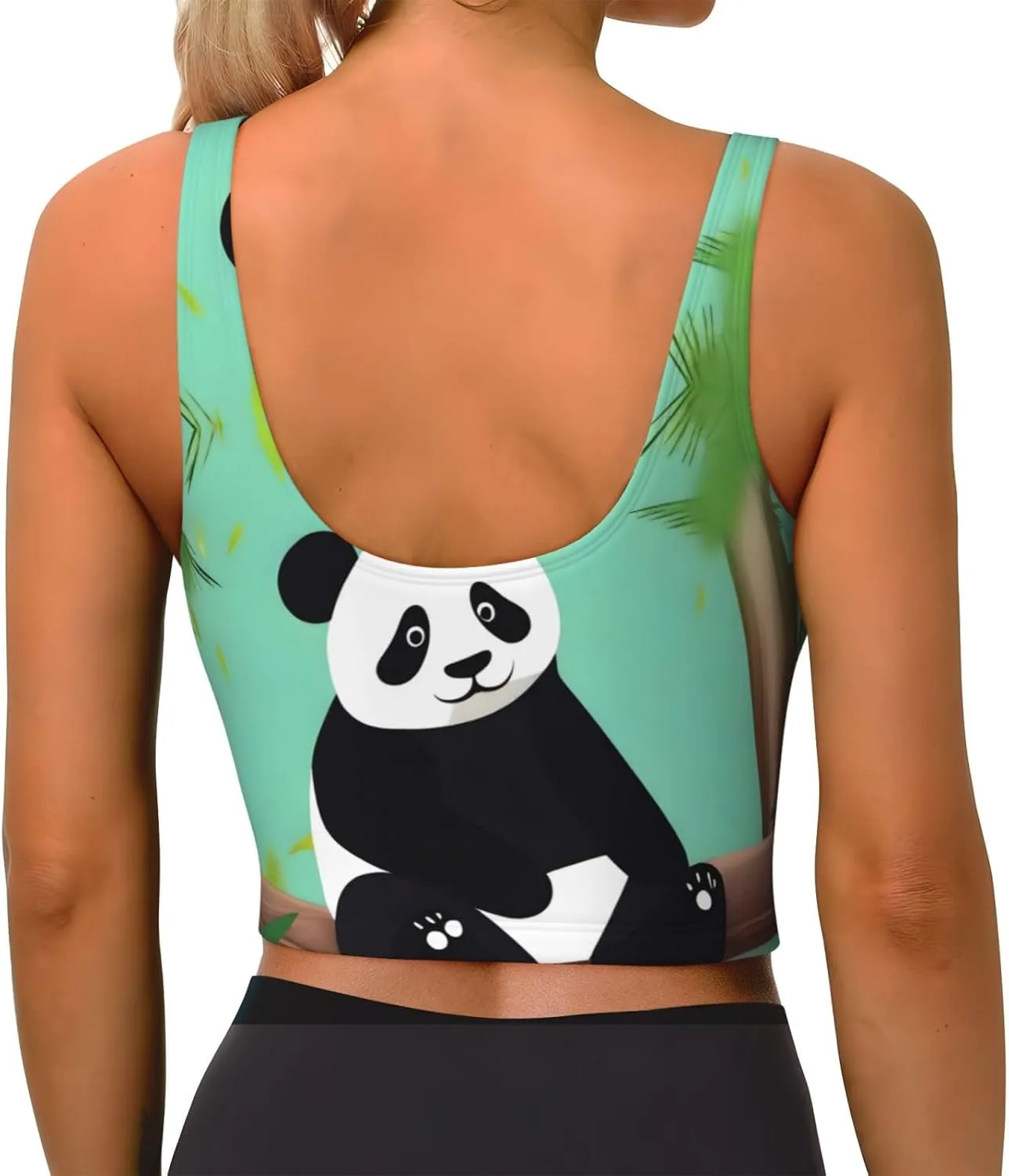 Bored Panda Women's Sexy Sports Vest Sleeveless Athletic Gym T-Shirts Vest U-Shaped Back Quick Dry Top