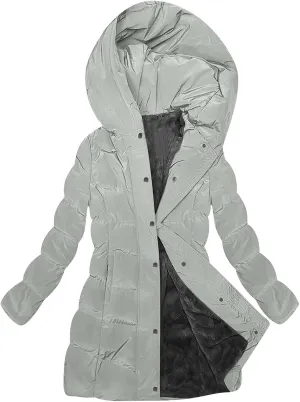 Borniu Women's Long Winter Down Coat Thicken Fleece Lined Parka Warm Puffer Jacket Casual Quilted Hooded Jackets