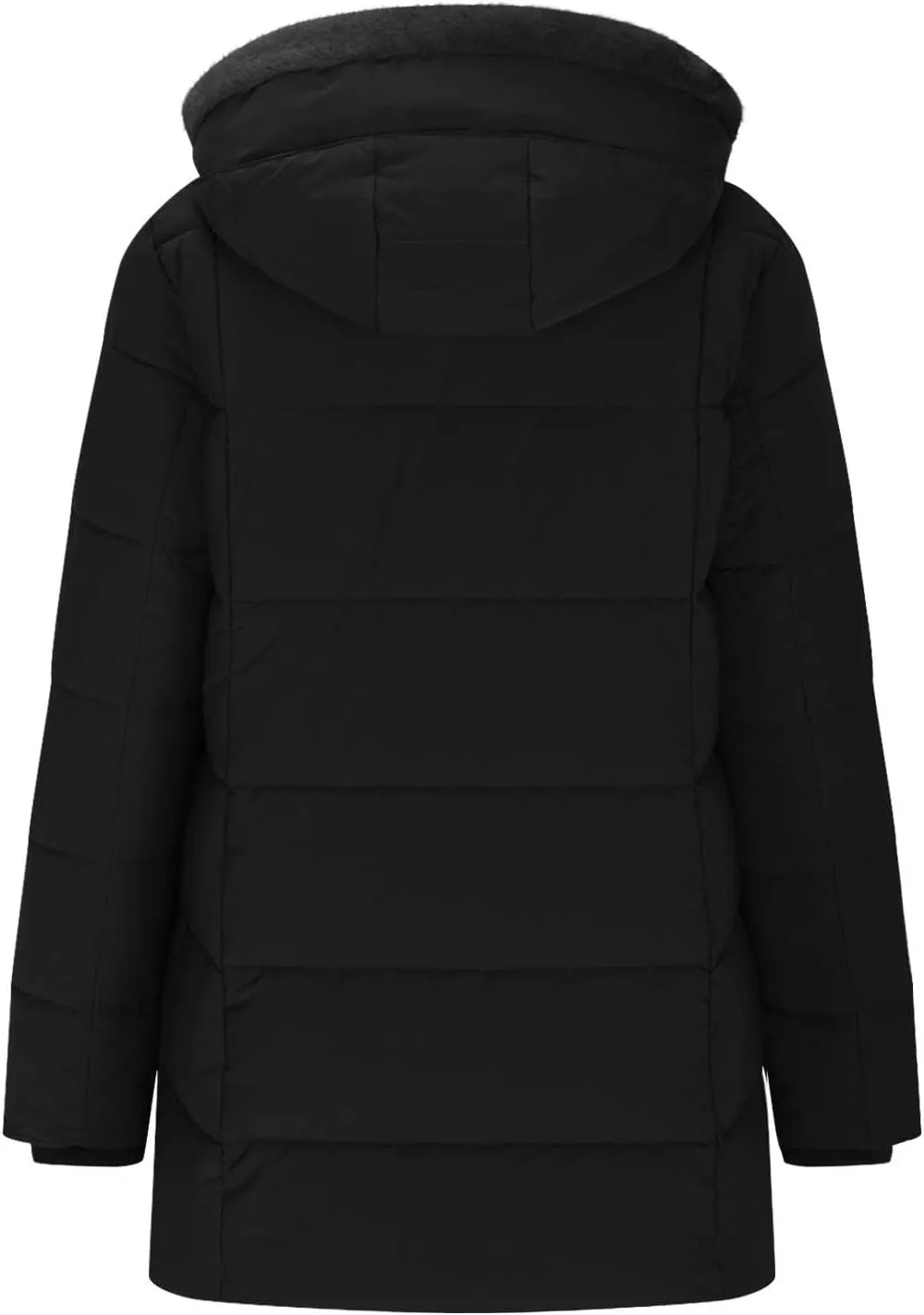 Borniu Women's Warm Winter Puffer Coat Thicken Fleece Lined Down Jacket Quilted Puffer Jacket Hooded Outerwear