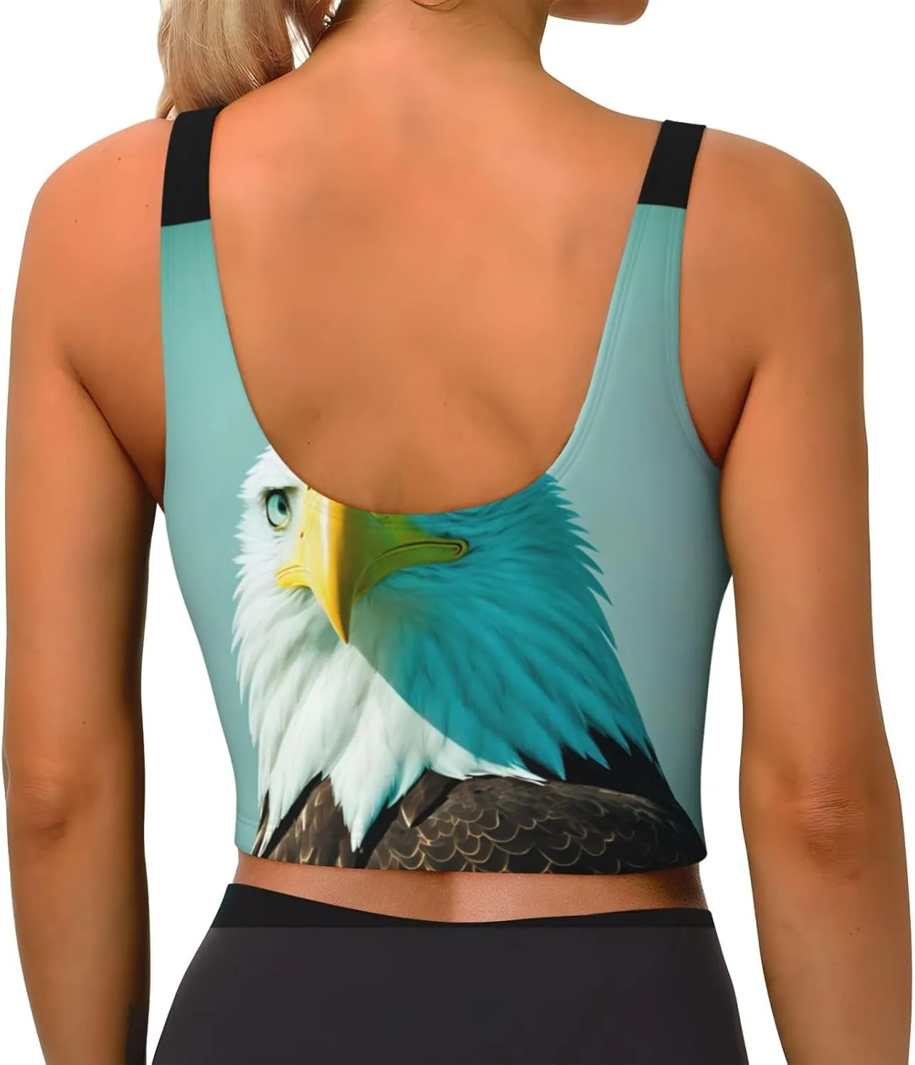 Brave Eagle Women's Sexy Sports Vest Sleeveless Athletic Gym T-Shirts Vest U-Shaped Back Quick Dry Top
