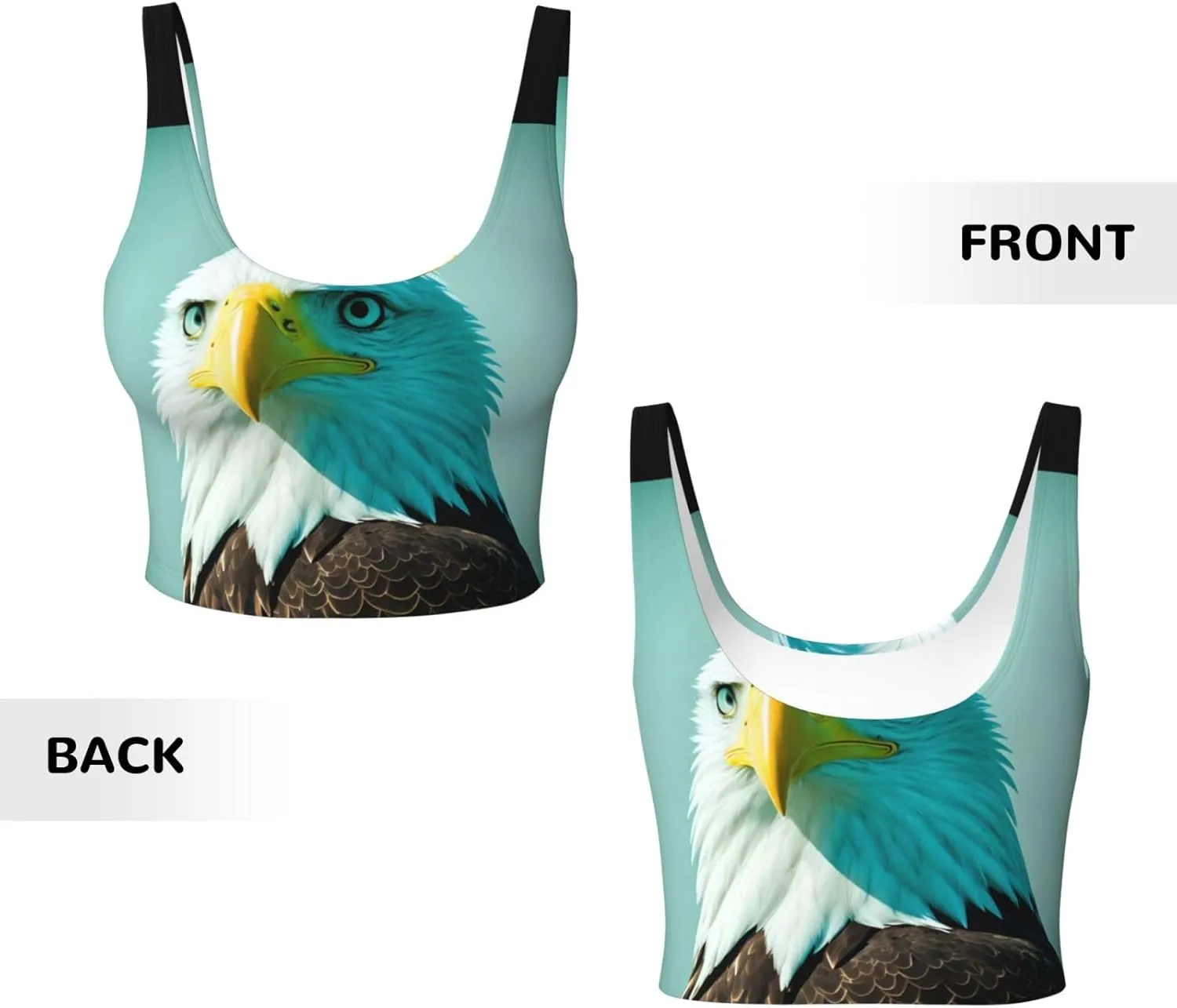 Brave Eagle Women's Sexy Sports Vest Sleeveless Athletic Gym T-Shirts Vest U-Shaped Back Quick Dry Top