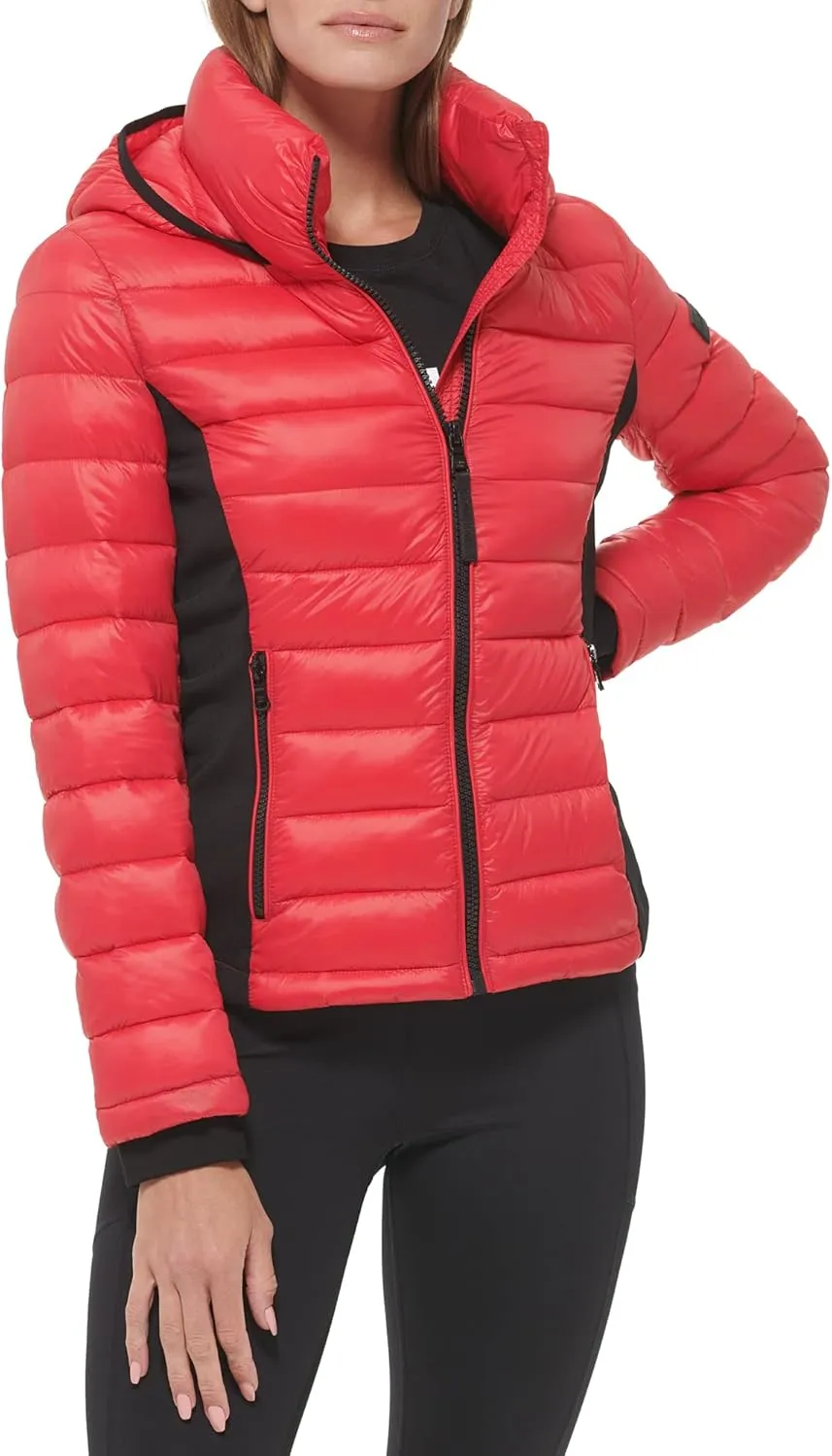 Calvin Klein Women's Water Resistant Casual Lightweight Scuba Side Panels Jacket