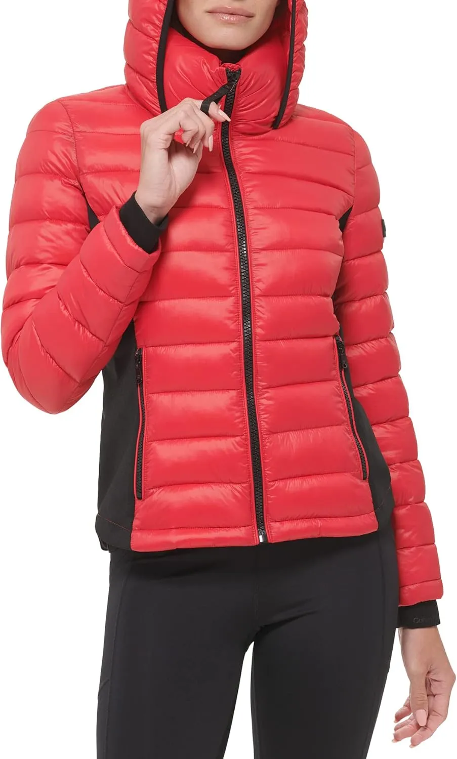 Calvin Klein Women's Water Resistant Casual Lightweight Scuba Side Panels Jacket