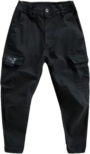 Cargo Pants Solid Color Multi Pockets Men Sports Jogging