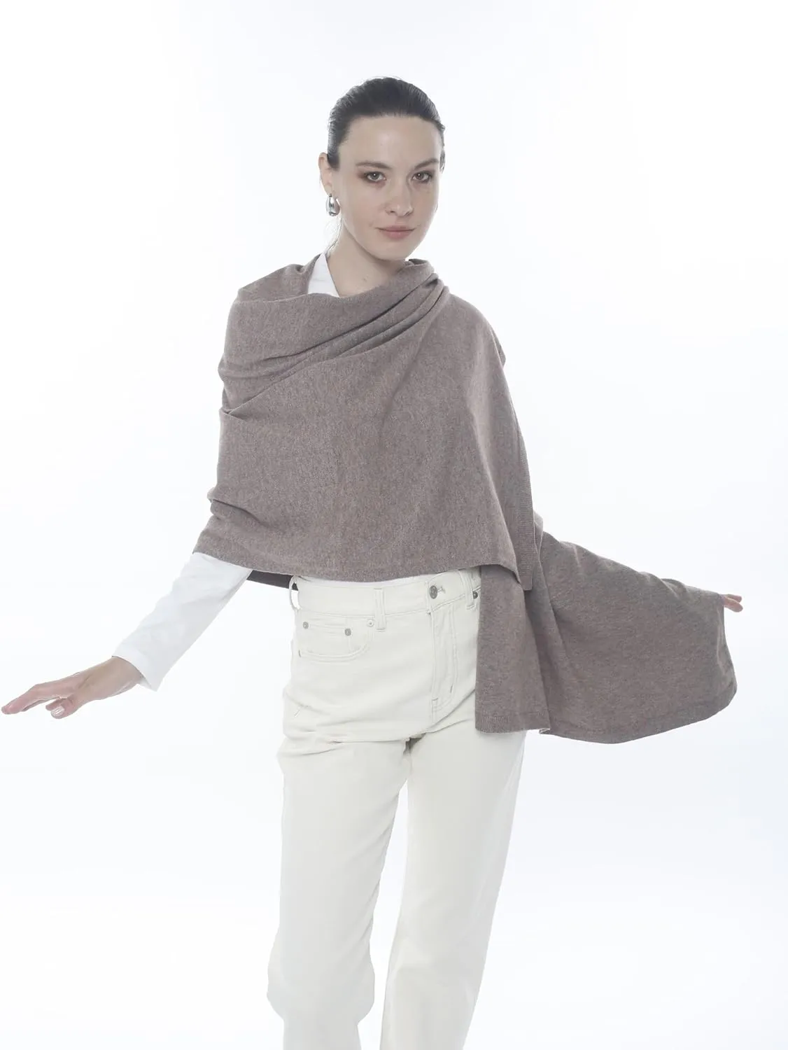 Cashmere Like Acrylic Knitted Dress Topper, Poncho Sweater,Shawl Wraps for Women Ultra Soft. Versatile Cape, Scarf