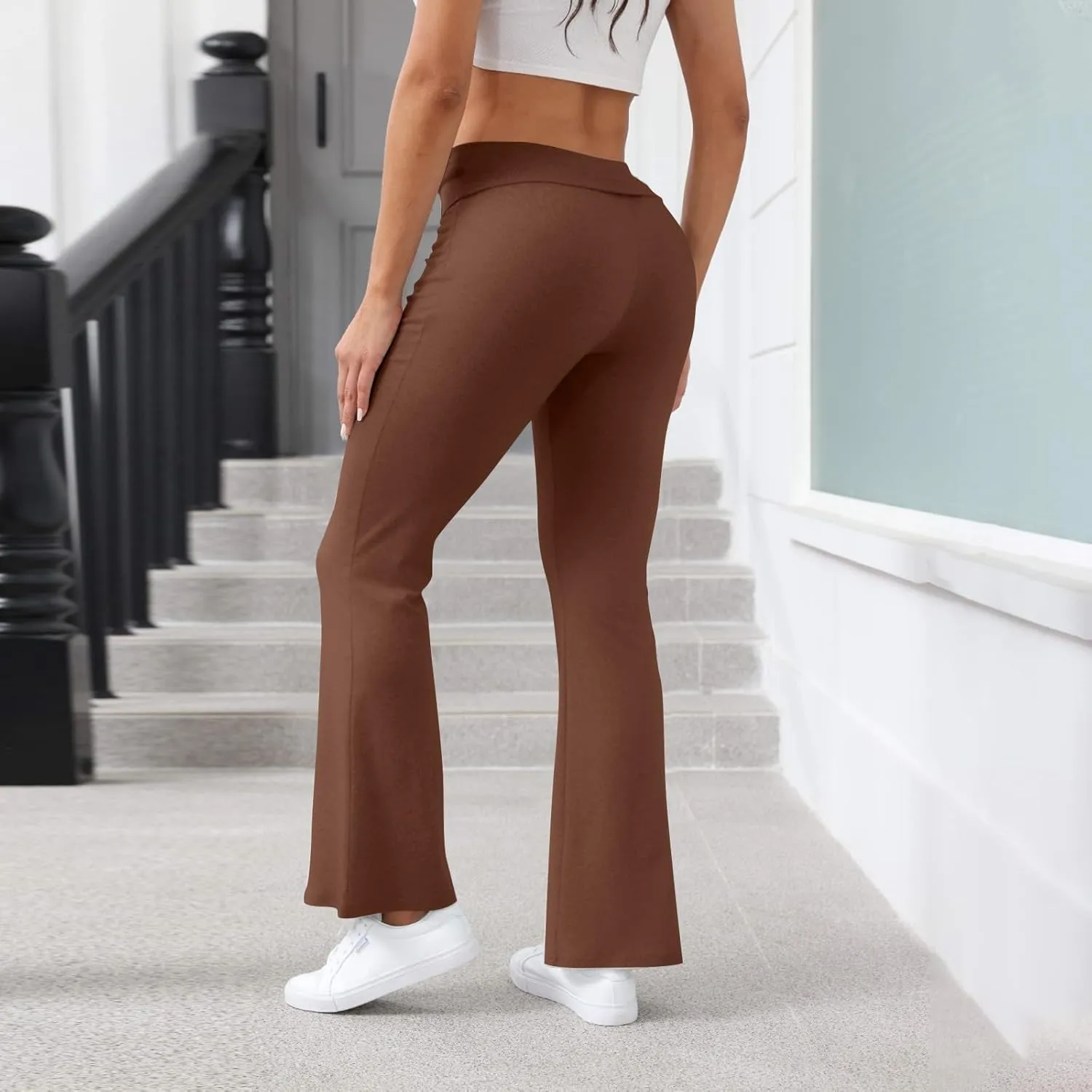 ChicCrate Flare Wide Leg Sweatpants Women Baggy Drawstring Athletic Pants High Waisted Joggers Pants Bell Bottoms