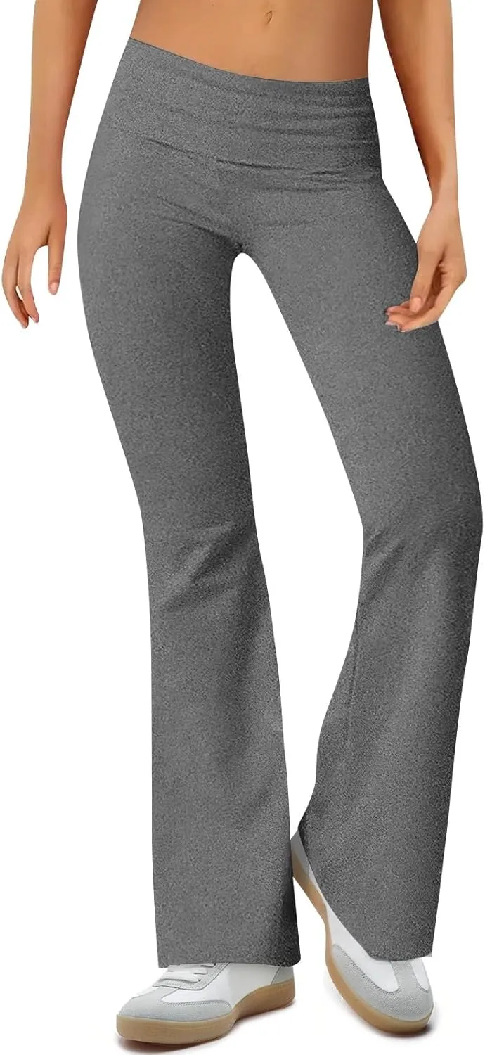 ChicCrate Flare Wide Leg Sweatpants Women Baggy Drawstring Athletic Pants High Waisted Joggers Pants Bell Bottoms