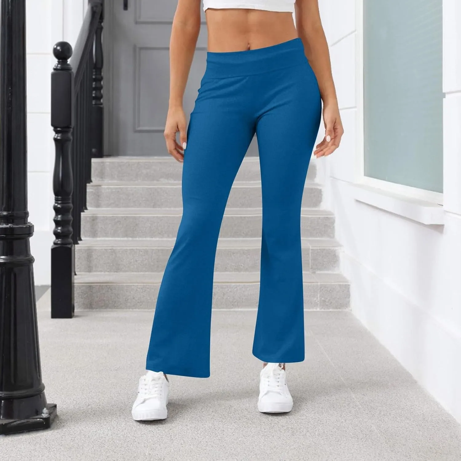 ChicCrate Flare Wide Leg Sweatpants Women Baggy Drawstring Athletic Pants High Waisted Joggers Pants Bell Bottoms