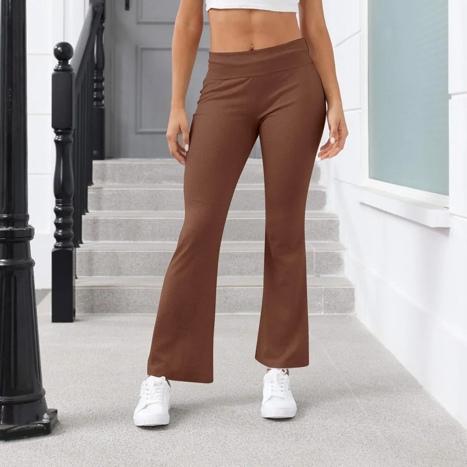 ChicCrate Flare Wide Leg Sweatpants Women Baggy Drawstring Athletic Pants High Waisted Joggers Pants Bell Bottoms