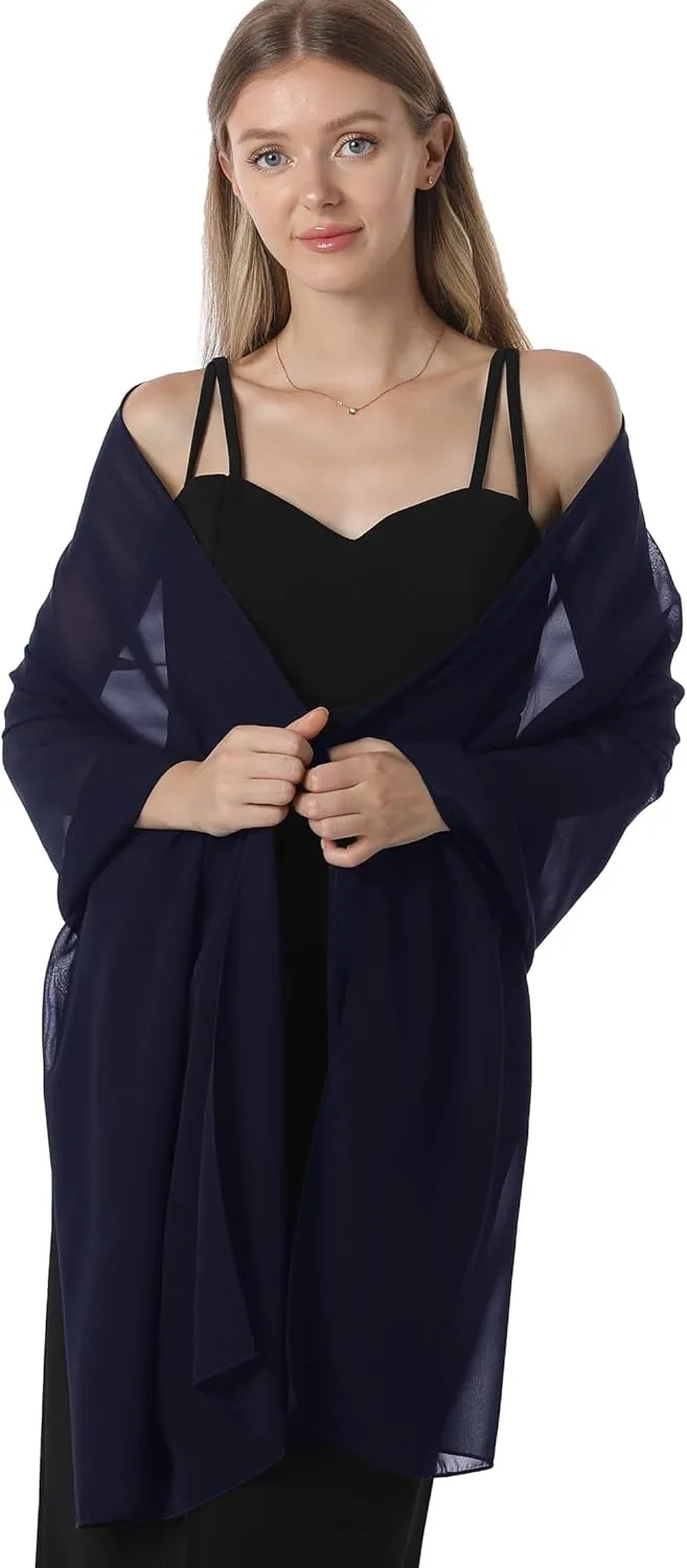 Chiffon Shawls and Wraps for Evening Dresses Women Elegant Soft Scarf Bridal Scarve Wedding Stole