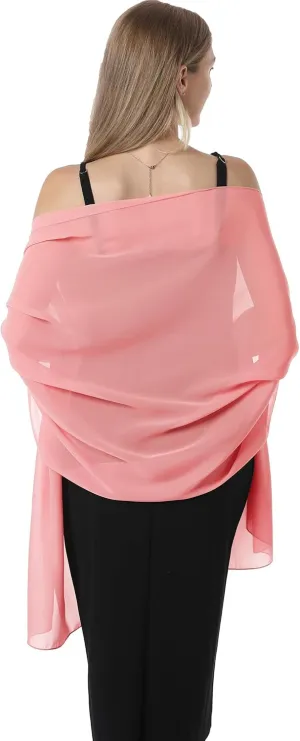 Chiffon Shawls and Wraps for Evening Dresses Women Elegant Soft Scarf Bridal Scarve Wedding Stole