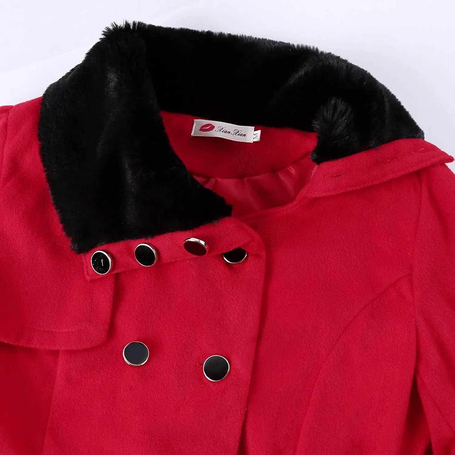 cooki Fall Jackets for Women 2023 Women Wool Trench Coat Winter Double-Breasted Jacket with Belts Casual Winter Classic Coat
