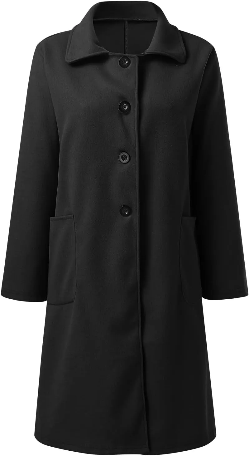 cooki Winter Coats for Women 2023 Trendy Wool Coat Long Winter Coats for Women Plus Size Jackets Lightweight Trench Coats