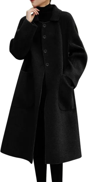 cooki Winter Coats for Women 2023 Trendy Wool Coat Long Winter Coats for Women Plus Size Jackets Lightweight Trench Coats