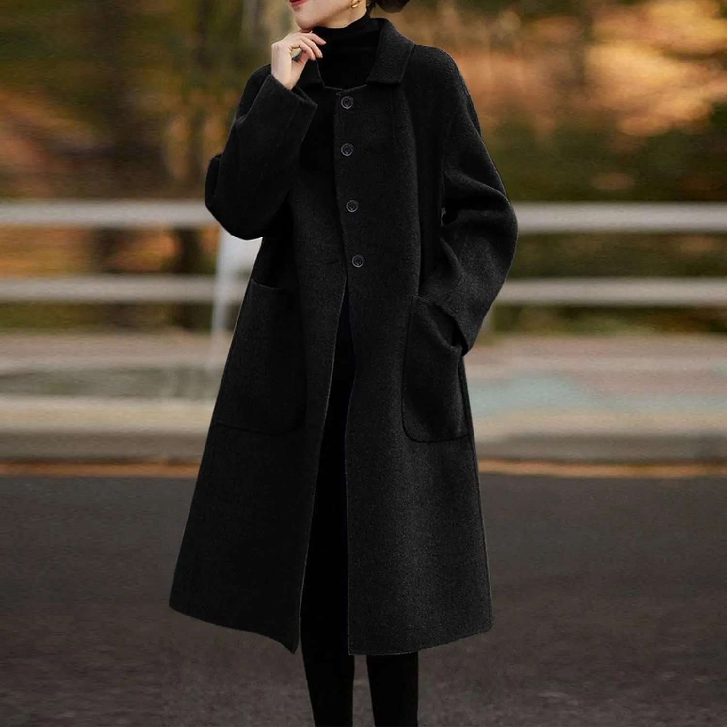 cooki Winter Coats for Women 2023 Trendy Wool Coat Long Winter Coats for Women Plus Size Jackets Lightweight Trench Coats