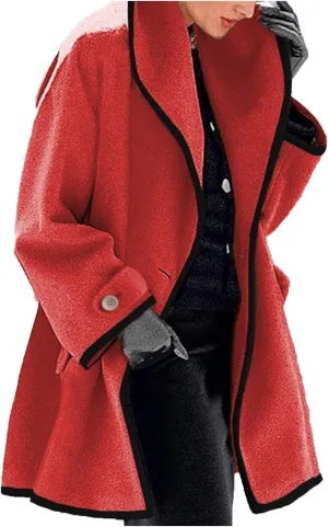 cooki Womens Coats Winter Windbreak Long Slim Wool Blend Trench Coats Warm Pea Coat With Belt Long Jackets Breasted Coats