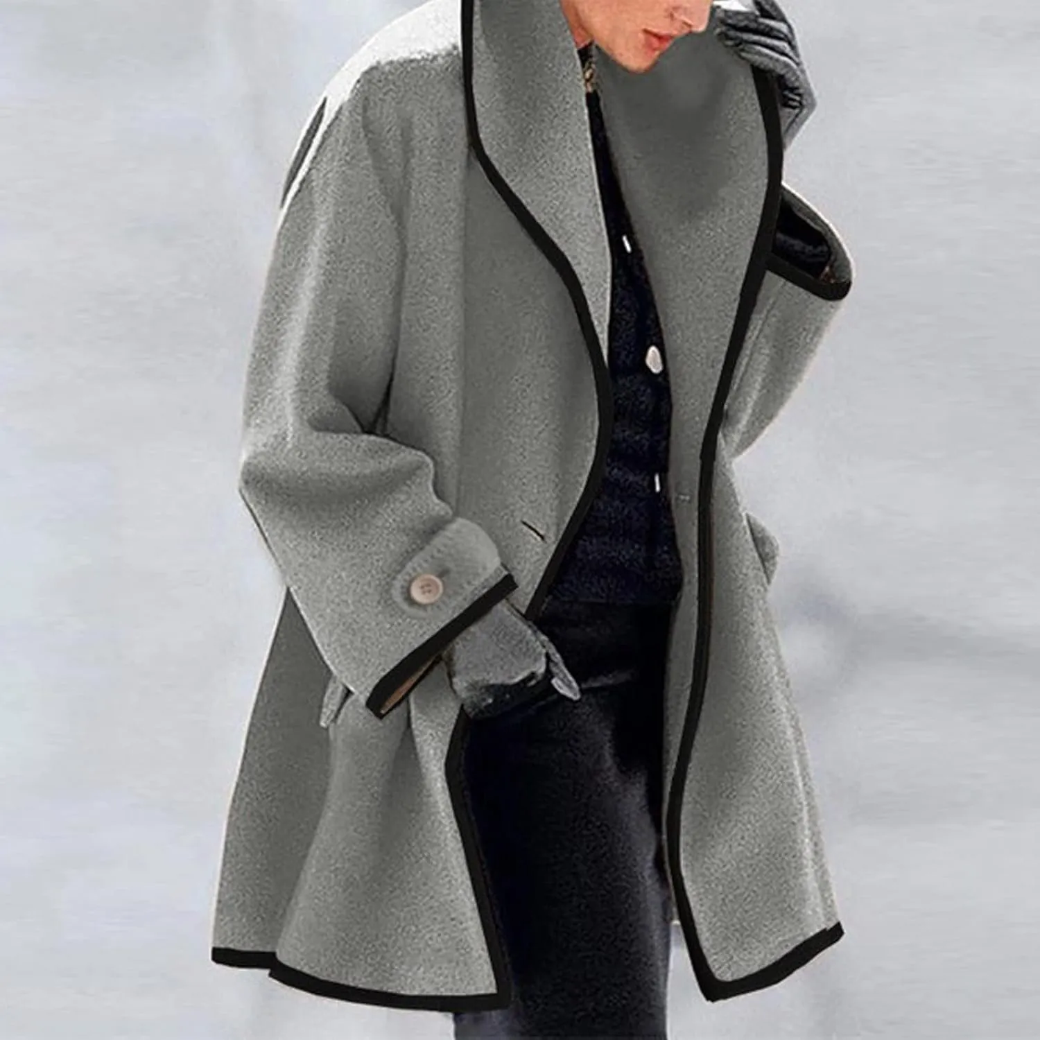 cooki Womens Coats Winter Windbreak Long Slim Wool Blend Trench Coats Warm Pea Coat With Belt Long Jackets Breasted Coats