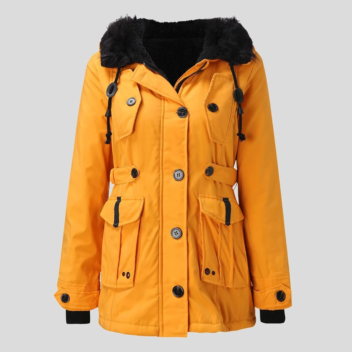 cooki Women's Winter Coat Hooded Parka Coat Warm Fleece Lined Winter Coats With Pockets Thicken Quilted Puffer Down Jacket