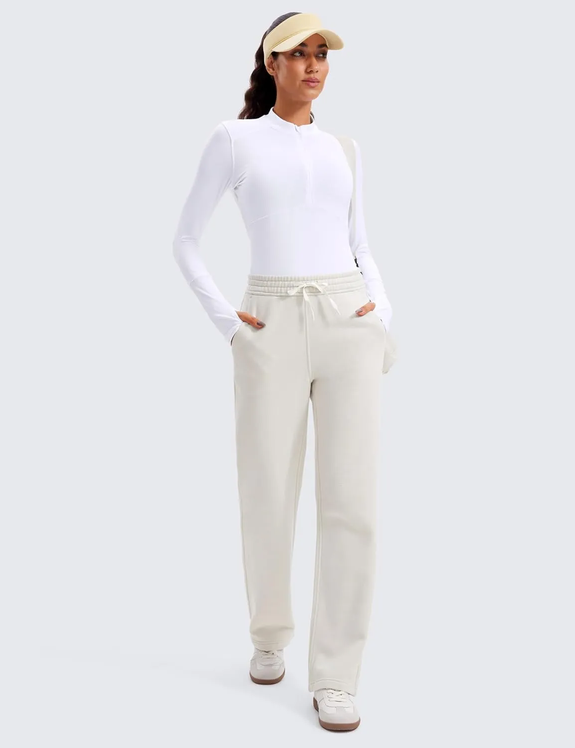 CRZ YOGA Women's Long Sleeve Crop Top Quick Dry Cropped Workout Shirts Half Quarter Zip Pullover Running Athletic Fall Shirt
