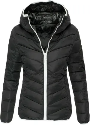 Daily Deals of Todays Fall Jackets Hoodies with Zipper Womens Long Puffer Coat with Hood Down Coats for Women Winter Long Coats Thin Puffer Jacket Women Winter Dress Coats for Women with Hood A-Black