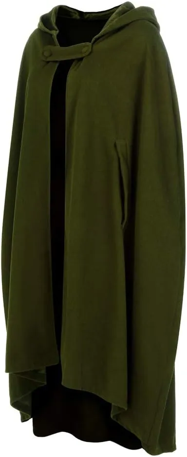 DDAPJ pyju Womens Hooded Open Front Cardigan Wool Blend Long Cape Coat Winter Casual Maxi Cloak Trench Coat Outwear Jacket