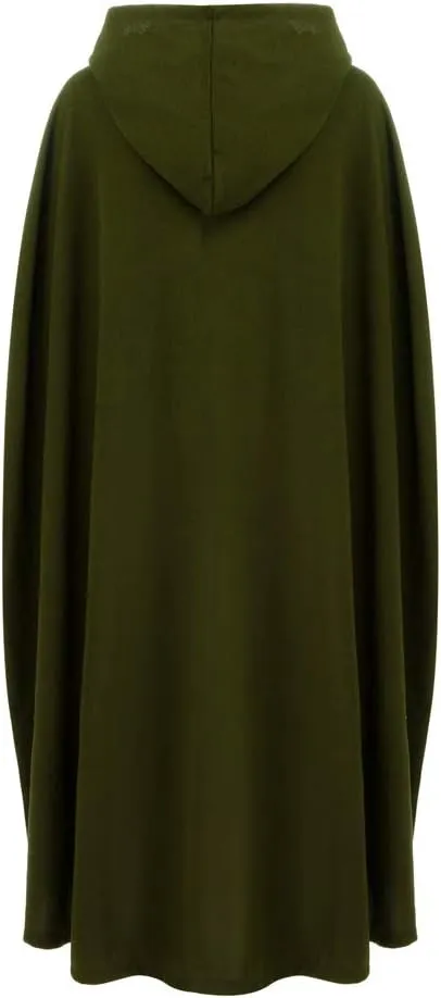 DDAPJ pyju Womens Hooded Open Front Cardigan Wool Blend Long Cape Coat Winter Casual Maxi Cloak Trench Coat Outwear Jacket