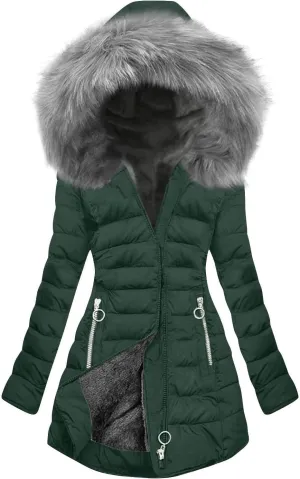 Eduavar Jackets for Women Winter Plus Size Puffer Jacket Womens with Hood Warm Plush Down Coats Long Sleeve Overcoats Jackets