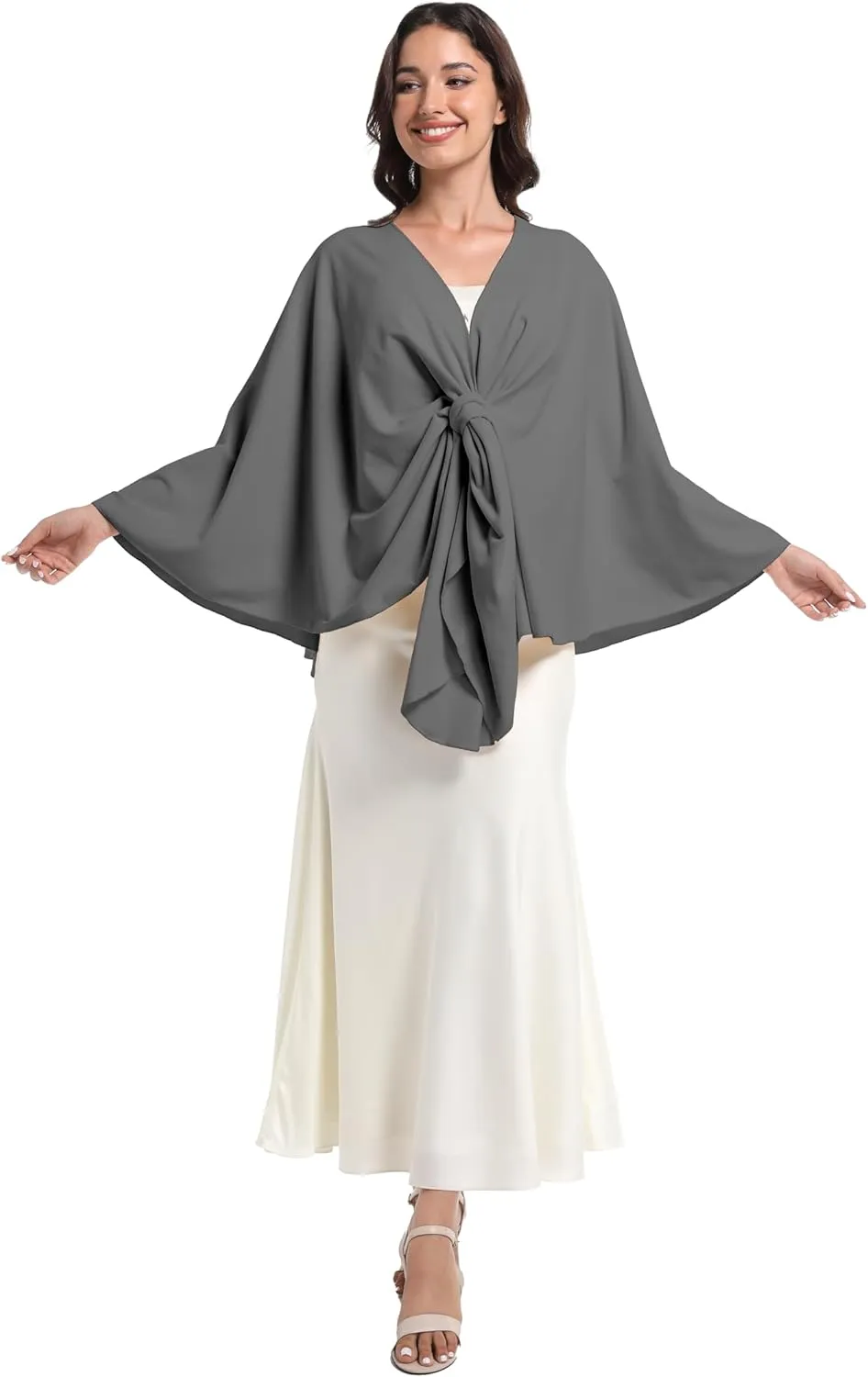 Elegant Shawl Wraps For Women, Warm Open Front Poncho, Cashmere Like Bat Sleeve Ladies Shawls For Winter, Autumn