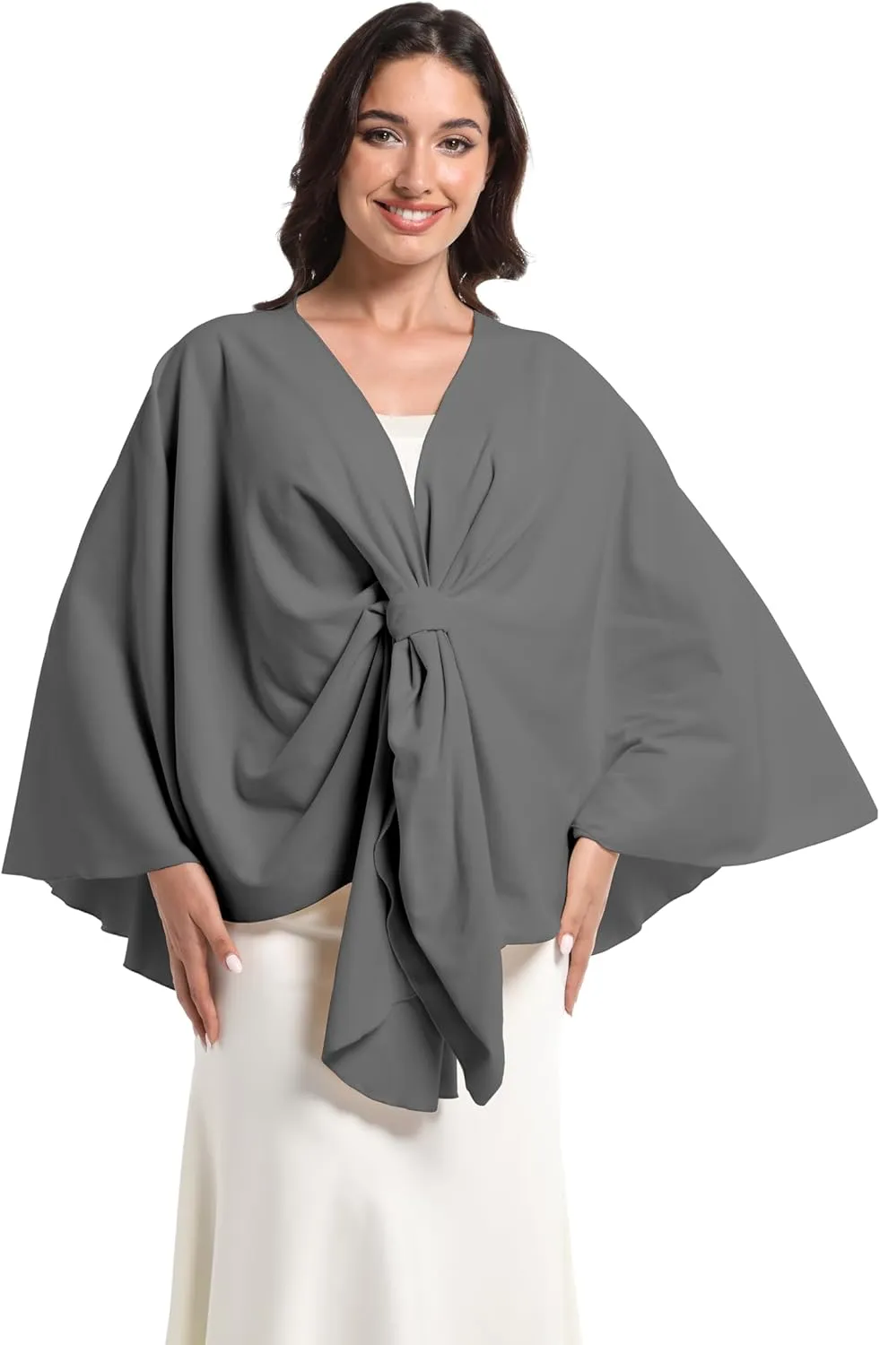Elegant Shawl Wraps For Women, Warm Open Front Poncho, Cashmere Like Bat Sleeve Ladies Shawls For Winter, Autumn