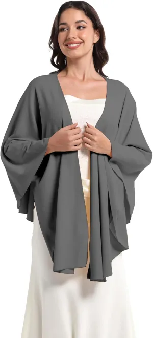 Elegant Shawl Wraps For Women, Warm Open Front Poncho, Cashmere Like Bat Sleeve Ladies Shawls For Winter, Autumn