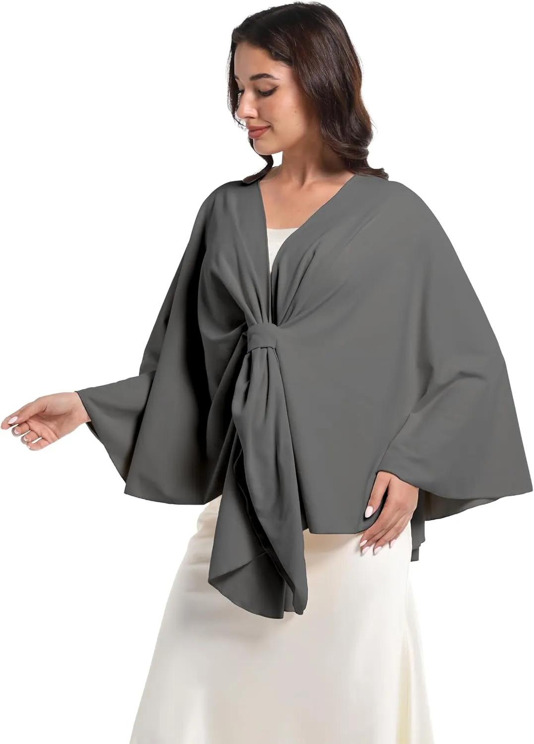 Elegant Shawl Wraps For Women, Warm Open Front Poncho, Cashmere Like Bat Sleeve Ladies Shawls For Winter, Autumn